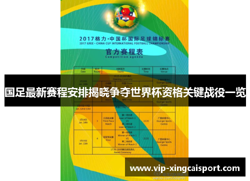 国足最新赛程安排揭晓争夺世界杯资格关键战役一览