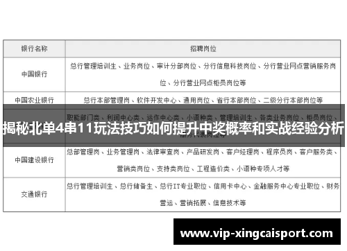 揭秘北单4串11玩法技巧如何提升中奖概率和实战经验分析
