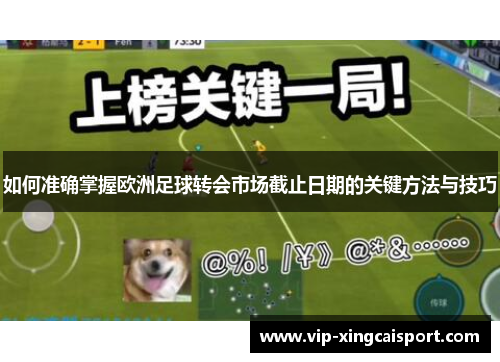如何准确掌握欧洲足球转会市场截止日期的关键方法与技巧